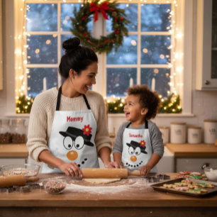 Snowman Christmas Fun Novelty Cartoon Apron