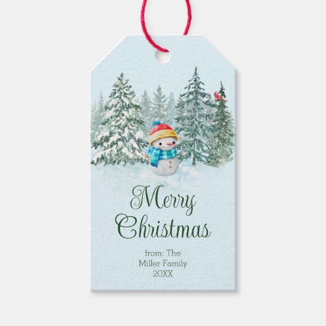 Snowman Christmas Gift Tags (Front)