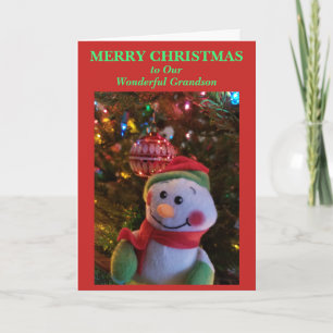 Snowman Christmas Grandson Card