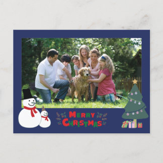 Snowman Christmas Greeting Holiday Postcard