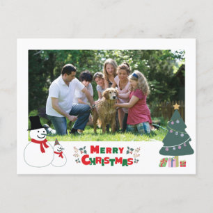 Snowman Christmas Greeting Holiday  Postcard