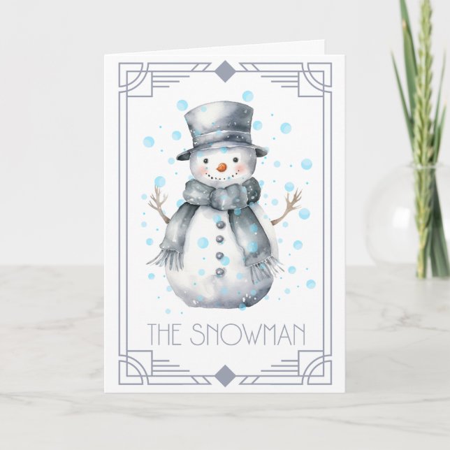 Snowman Christmas  Holiday Card (Front)