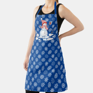 Snowman Christmas Holiday Cute Gift Grandma Mom Apron