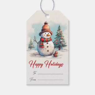 Snowman Christmas Holiday Gift Tags