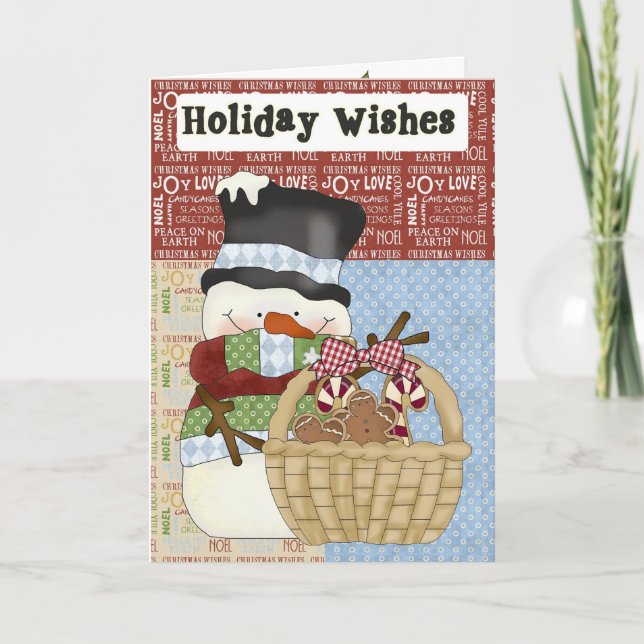Snowman Christmas Holiday Greeting or Invitation (Front)