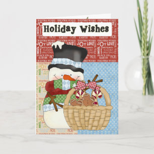 Snowman Christmas Holiday Greeting or Invitation
