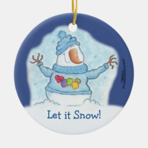 Snowman-Christmas Is “Snow” Close Ceramic Ornament