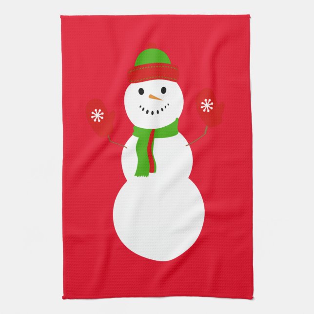 Snowman Christmas Kitchen Towel (Vertical)