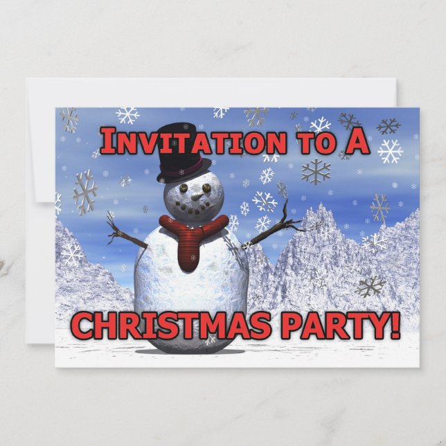 Snowman Christmas party invitation (Front)