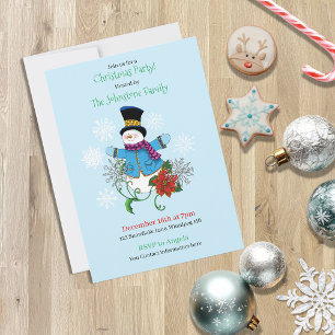 Snowman Christmas Party Invite