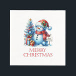 Snowman Christmas Party Napkins<br><div class="desc">Snowman Christmas party napkins.</div>