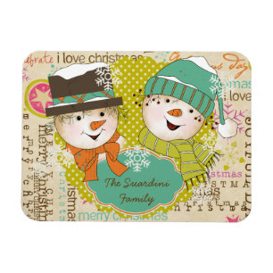 Snowman Christmas Personalized Flexi Magnet