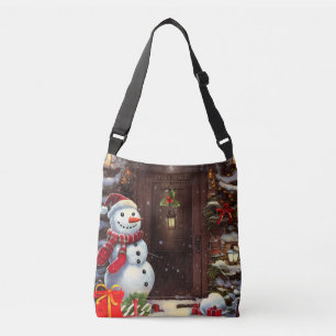 Snowman Christmas Scene Crossbody Bag