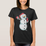 Snowman Christmas Singer T-Shirt<br><div class="desc">This design is the perfect gift for a birthday, Christmas and other celebrations. It is suitable for women, men and kids.</div>