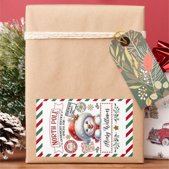 Snowman Christmas Special Delivery From Sant Sticker (Holiday)