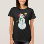 Snowman Christmas Star T-Shirt<br><div class="desc">This design is the perfect gift for a birthday, Christmas and other celebrations. It is suitable for women, men and kids.</div>
