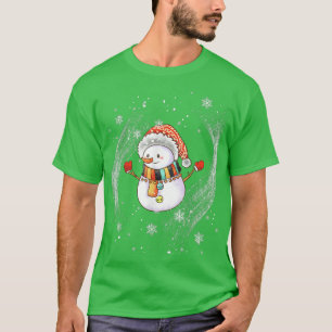 Snowman Christmas Swirling Snow Winter T-Shirt