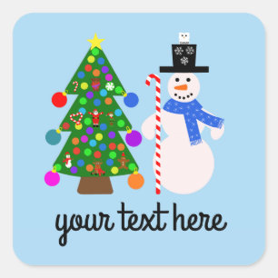 Snowman & Christmas Tree #3 Stickers