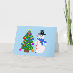 Snowman & Christmas Tree #4 Card