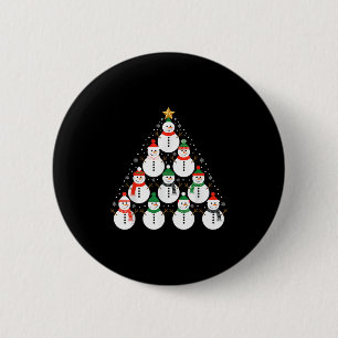 Snowman Christmas Tree Lights Santa Hat Family Xma 2 Inch Round Button