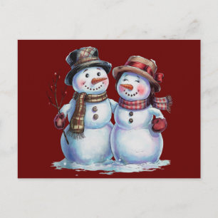 Snowman Christmas Vintage Holiday Postcard