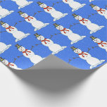 Snowman Christmas Wrapping Paper<br><div class="desc">A happy snowman makes up this fun Christmas wrapping paper. Customizable so you can add your own text and change the background colour. Bring in the holidays with this cute festive design.</div>