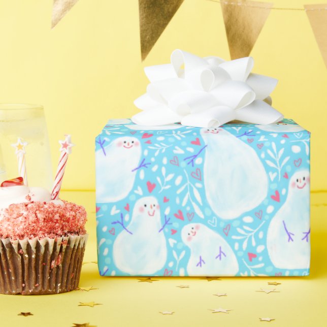 Snowman Christmas wrapping paper (Birthday Party)
