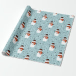 Snowman Christmas Wrapping Paper<br><div class="desc">A cute winter snowman decorates this Christmas wrapping paper. A simple, fun pattern for your Christmas Holiday presents. Designed for you by Blackberry Boulevard.</div>