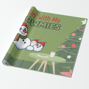 Snowman Christmas Wrapping Paper   Festive Gift 