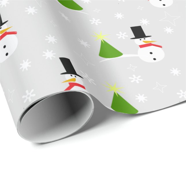 Snowman Christmas Wrapping Paper Gift Wrap (Roll Corner)