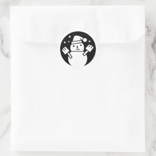 snowman classic round sticker