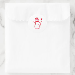 Snowman Classic Round Sticker