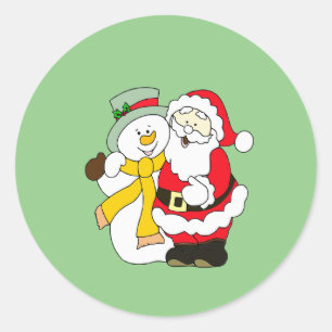 Snowman classic round sticker