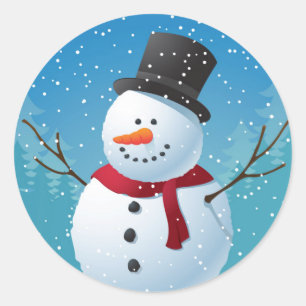 Snowman Classic Round Sticker