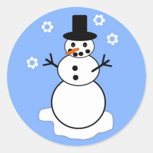Snowman Classic Round Sticker