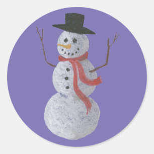 Snowman Classic Round Sticker