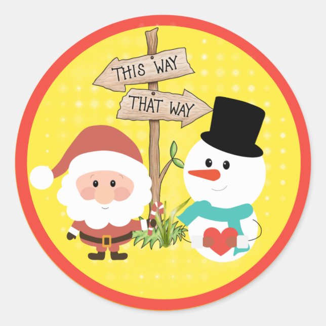 Snowman Classic Round Sticker (Front)