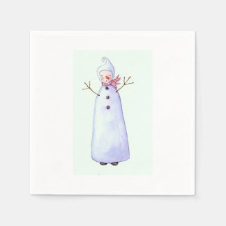 snowman cocktail napkin