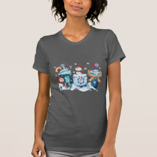 Snowman Coffee Short Sleeve Shirts