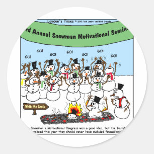Snowman Convention Funny Christmas Gifts & Tees Classic Round Sticker