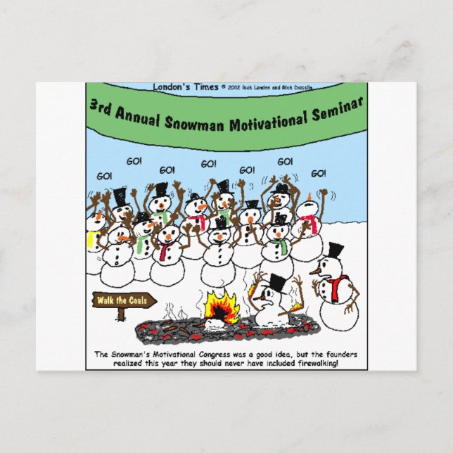 Snowman Convention Funny Christmas Gifts & Tees Holiday Postcard (Front)