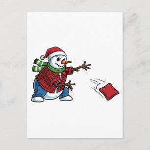 Snowman Cornhole Christmas 2026 Holiday Tailgate Postcard