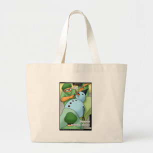 Snowman Cosmetic Surgery Funny Gifts Tees Cards Large Tote Bag