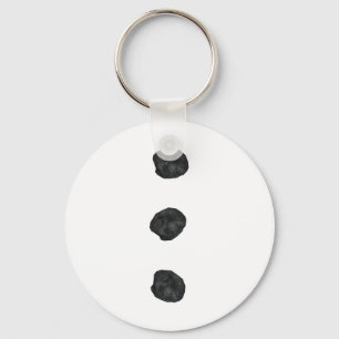 Snowman Costume Shirt Three Black Buttons On White Keychain