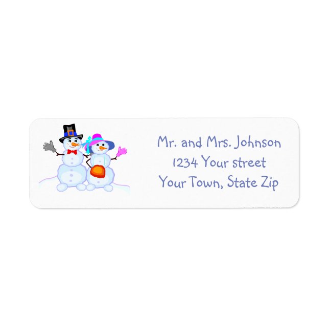 Snowman Couple Address Labels (Front)
