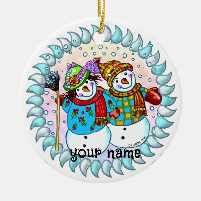 Snowman Couple ornement (Devant)