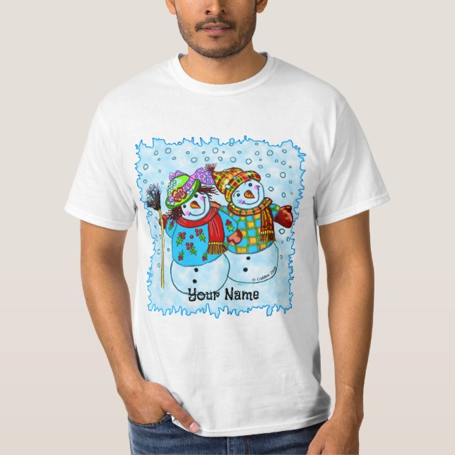 Snowman Couple t-shirts (Front)