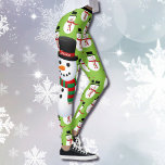 Snowman Custom Leggings Christmas Running Tights<br><div class="desc">Cute Snowman with Your Name or Text
I hope you enjoy your purchase. I appreciate your business. Jan</div>