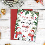 Snowman Cute Christmas 1st Birthday Thank You Card<br><div class="desc">Share the magic of your little one's first birthday with our 'Snowman Cute Christmas 1st Birthday Thank You Card'. Express your gratitude in style. Shop now and send your warmest thanks!</div>