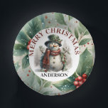 Snowman Cute Christmas Wishes Paper Plate<br><div class="desc">Snowman Cute Watercolor Christmas Wishes Convenience is key during this busy season! Visit our Zazzle store to explore the complete Snowman Cute Watercolor Christmas Wishes collection. With just a few clicks, you can have these delightful designs delivered right to your doorstep. If you need any further customisation please feel free...</div>